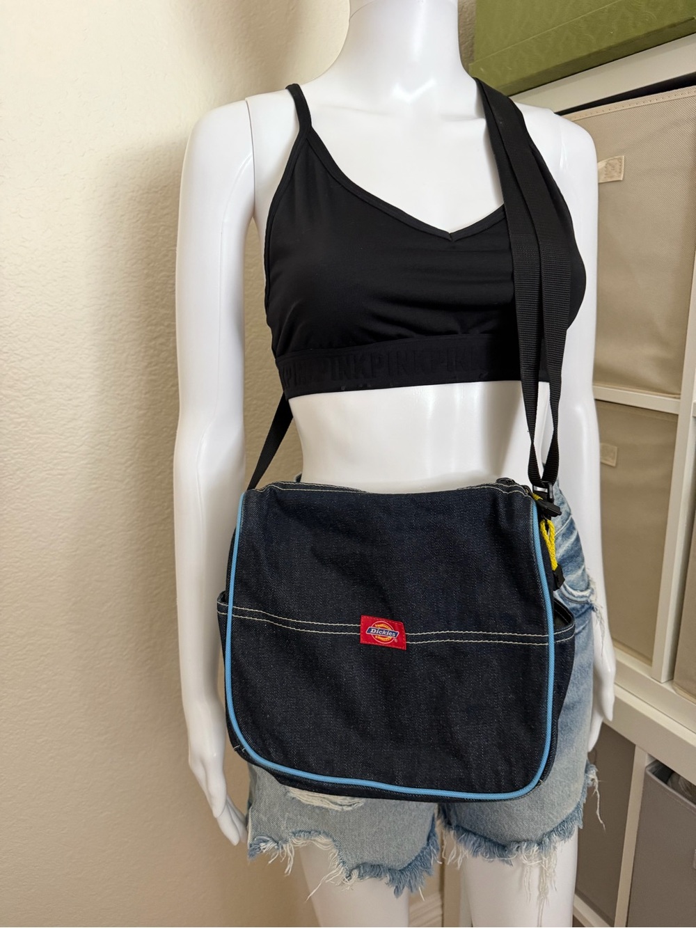 Dickies Dark Denim Crossbody Messenger Bag